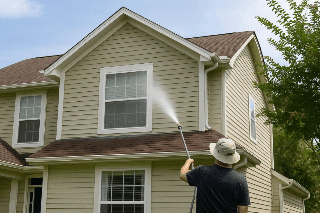 House exterior soft washing in Jacksonville